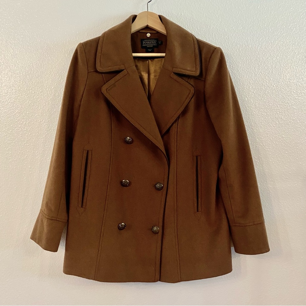 Pendleton Brown Tan Wool Satin Lined Tailored Bla… - image 1